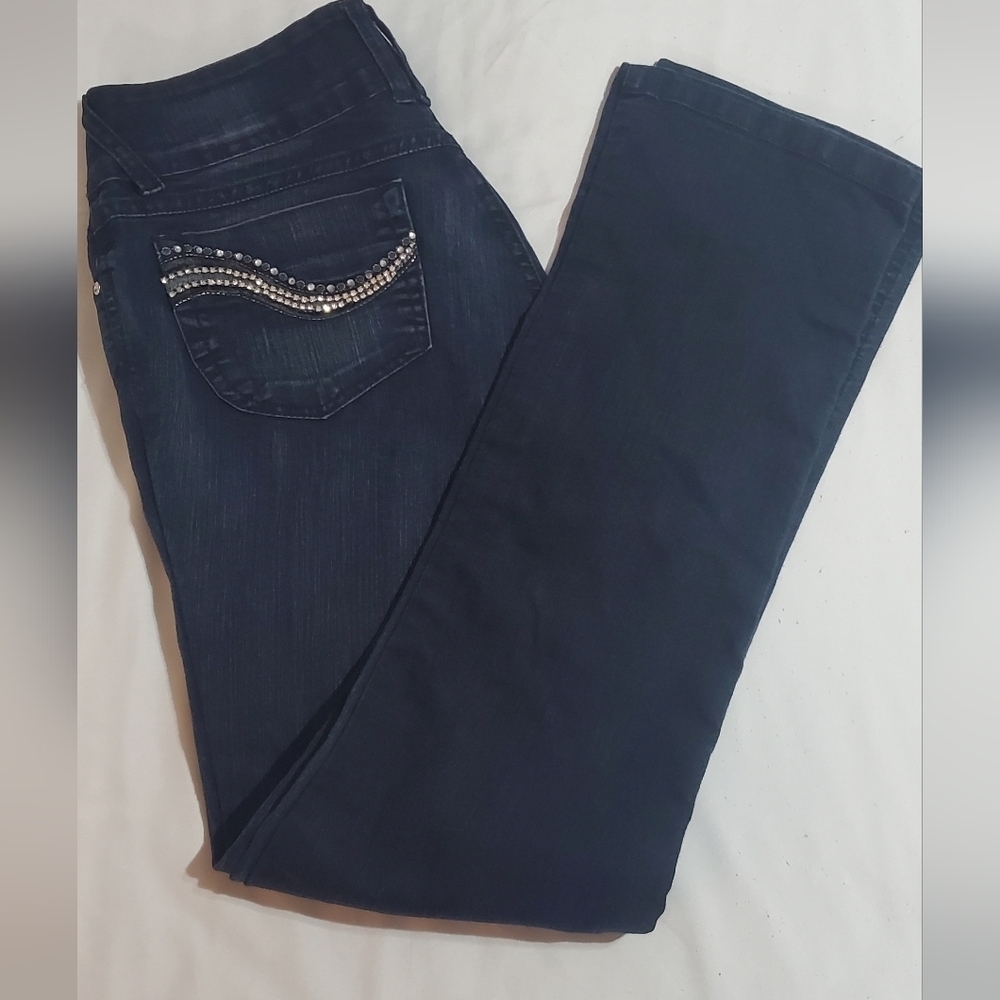 Refino Brazilian Made Jeans With Embelished  Back Pockets. Sz 44 Or 30x30 In US - Picture 3 of 6